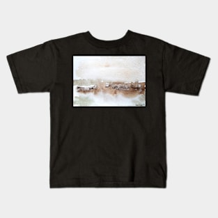 Beige landscape England Beach Kids T-Shirt